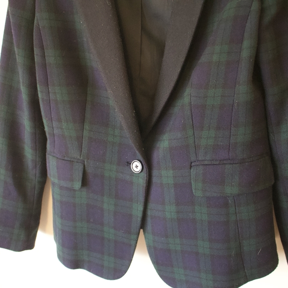 Vintage | Blue and Green Tartan Blazer - Picture 5 of 7
